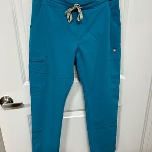 Small Petite Yola Skinny Scrub Pants in Teal